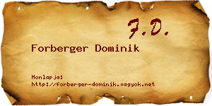 Forberger Dominik névjegykártya